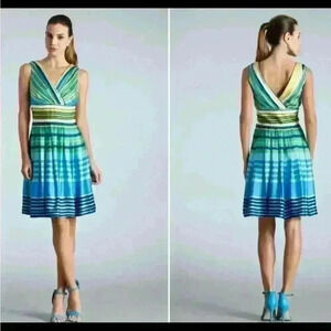 MUSE Gorgeous Fit & Flare Flattering Striped Girly Summer Sun Dress NWT 14